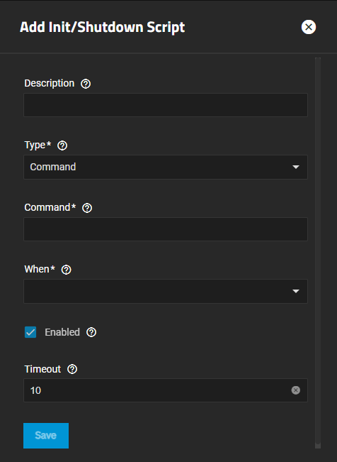 Add Init/Shutdown Script Add Init/Shutdown Script