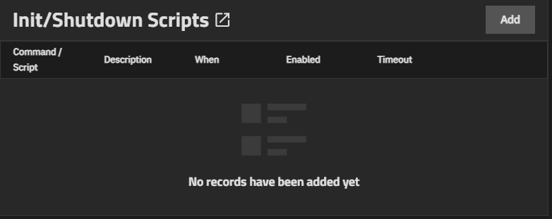 Init/Shutdown Scripts Widget Init/Shutdown Scripts Widget