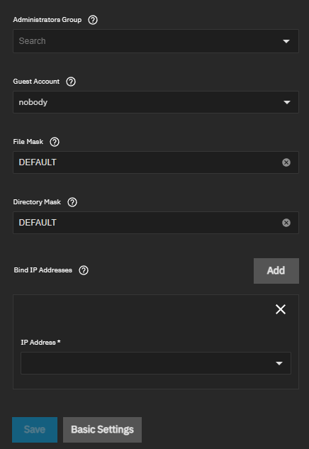 SMB Service Advanced Settings (continued) SMB Service Advanced Settings (continued)