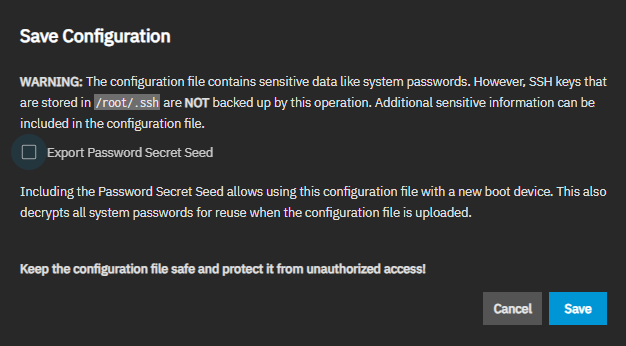 Save Configuration Save Configuration