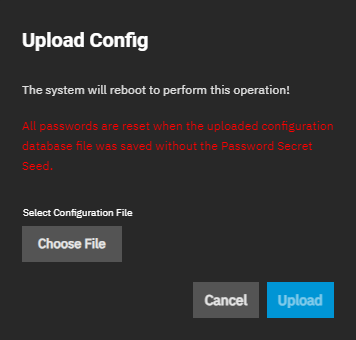 Upload Config Upload Config