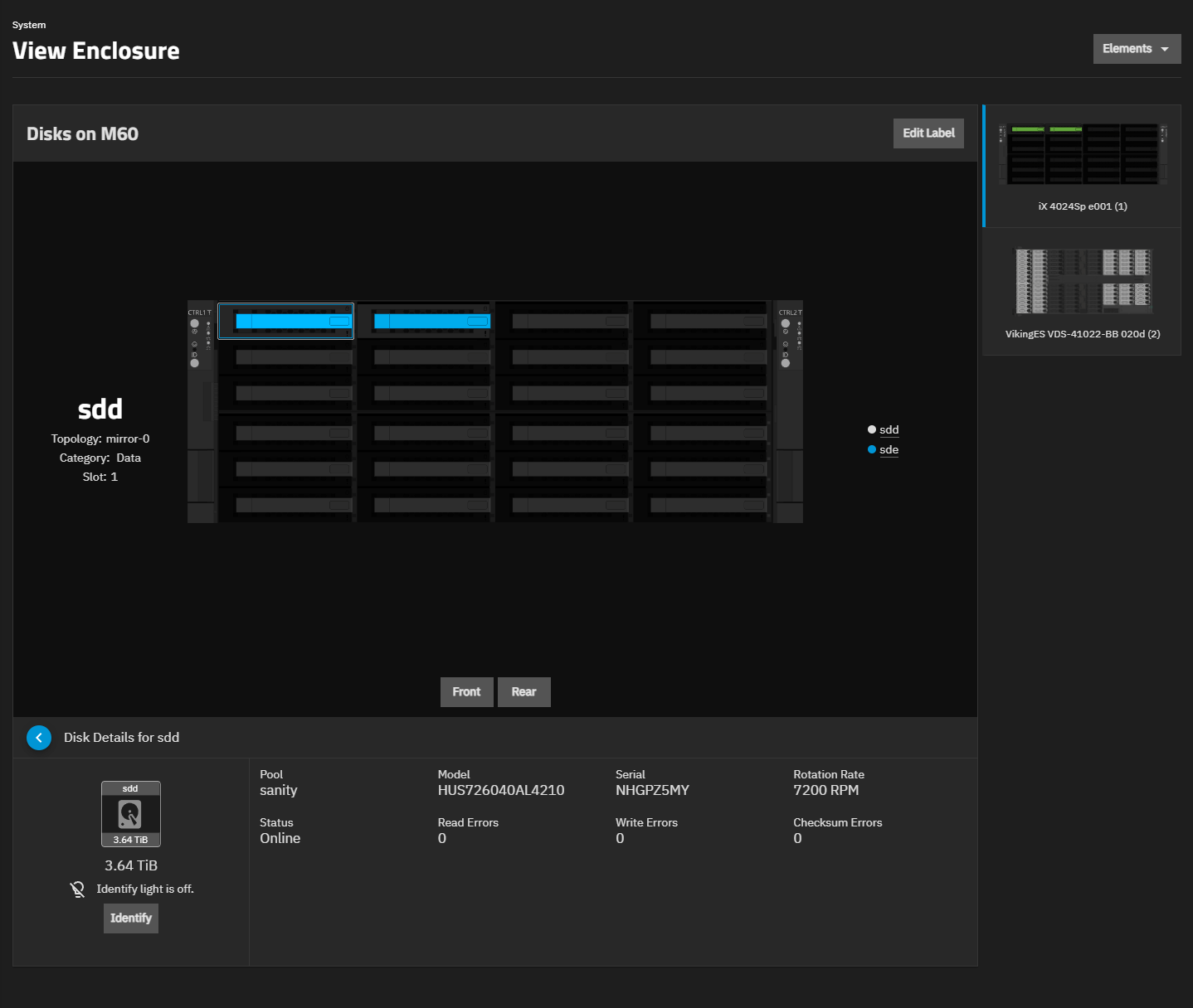 View Enclosure Disk Information View Enclosure Disk Information