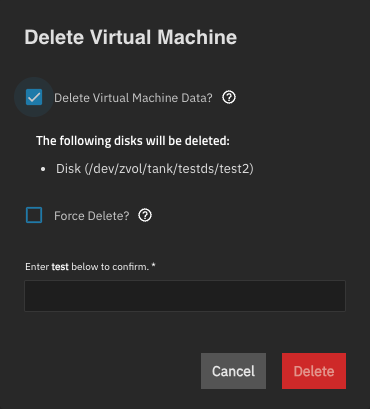 Delete Virtual Machine Delete Virtual Machine