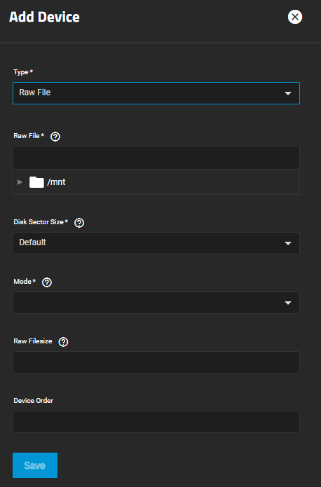 Add Device - Raw File Add Device - Raw File